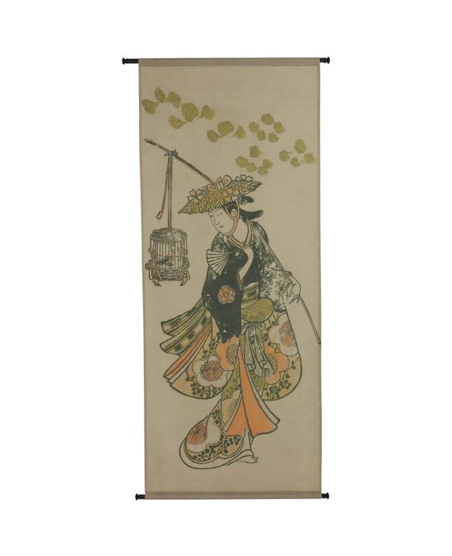 Διακοσμητικό Τοίχου Κρεμαστό Γυναίκα Με Κιμονό Πολύχρωμο Polyester 83x175cm