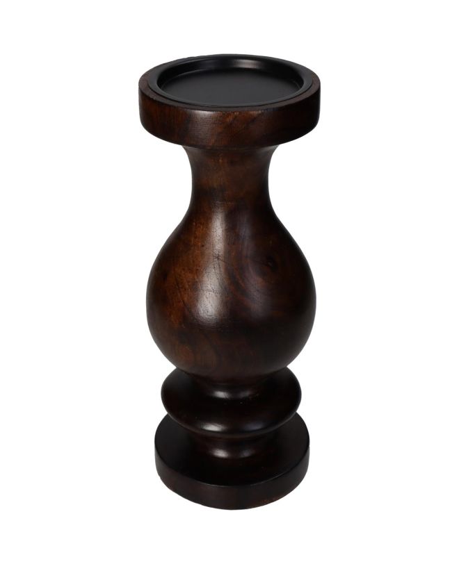 Κηροπήγιο Καφέ Ξύλο 10x10x25cm