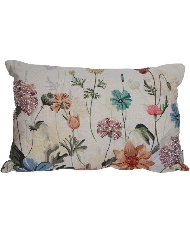 Μαξιλάρι Λουλούδια Πολύχρωμο Βαμβακερό 40x60cm