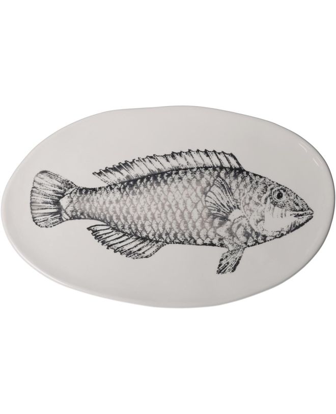 Δίσκος Ψάρι Γκρι Κεραμικό 33x20.5x2.5cm