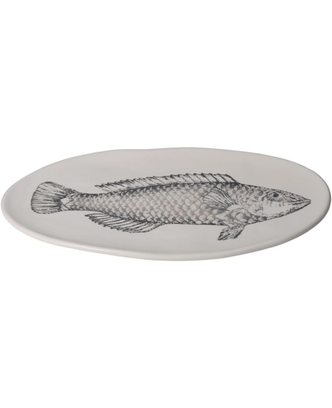 Δίσκος Ψάρι Γκρι Κεραμικό 33x20.5x2.5cm
