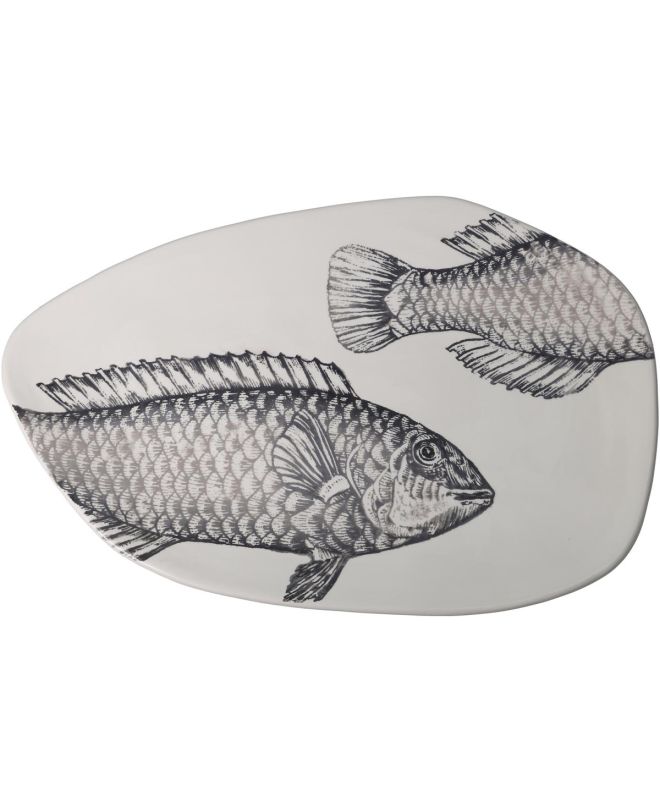 Δίσκος Ψάρι Γκρι Κεραμικό 45x31x2.8cm