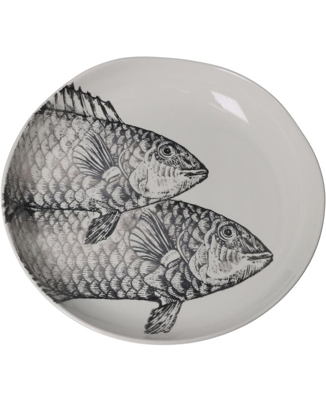 Μπολ Ψάρι Γκρι Κεραμικό 33.5x33.5x6cm