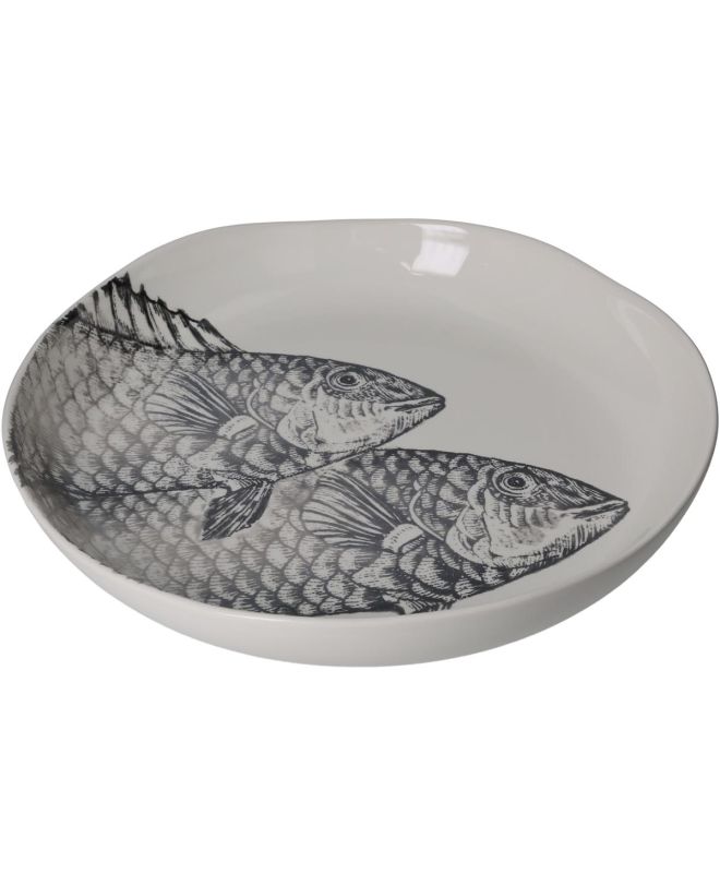 Μπολ Ψάρι Γκρι Κεραμικό 33.5x33.5x6cm