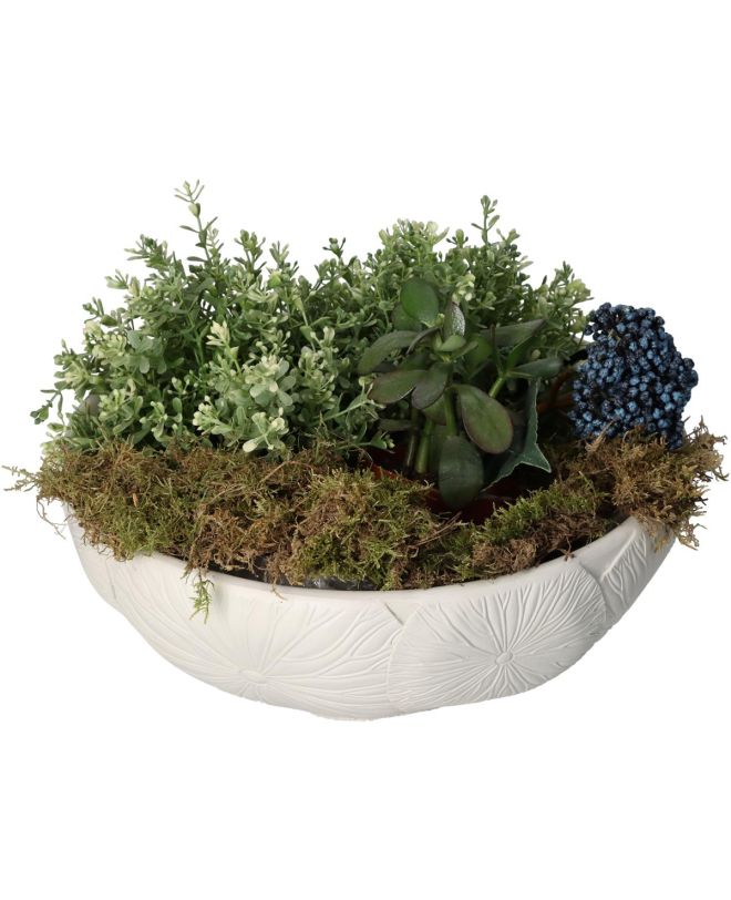 Κασπώ Φύλλα Λωτού Μπεζ Polyresin 33x33x13cm