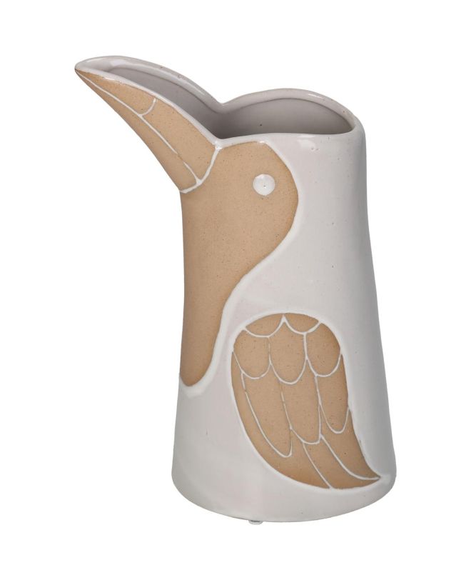 Βάζο Πουλί Λευκό Κεραμικό 16.7x9.7x24.8cm
