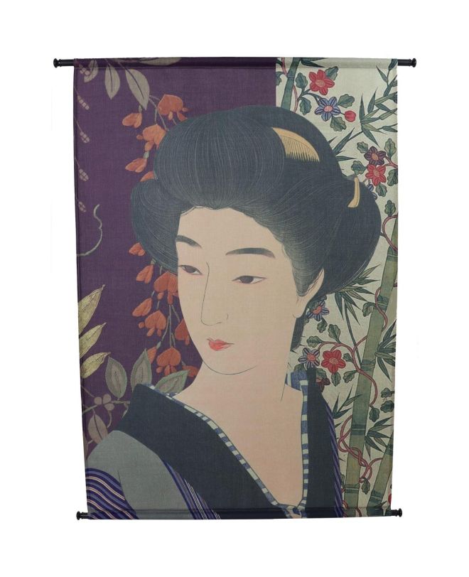 Διακοσμητικό Τοίχου Κρεμαστό Γκέισα Μπορντώ Polyester 105x136cm