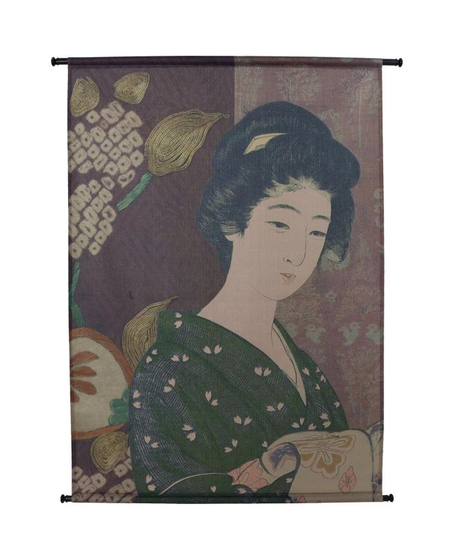 Διακοσμητικό Τοίχου Κρεμαστό Γκέισα Πράσινο Polyester 105x136cm