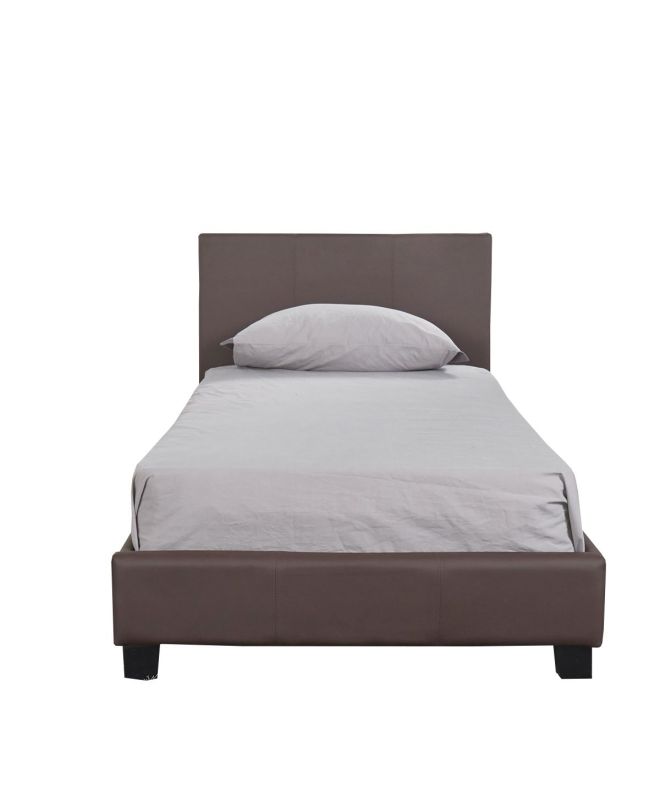 Κρεβάτι ArteLibre AZALEA Σκούρο Καφέ PU 213x98x88cm (Στρώμα 90x200cm)