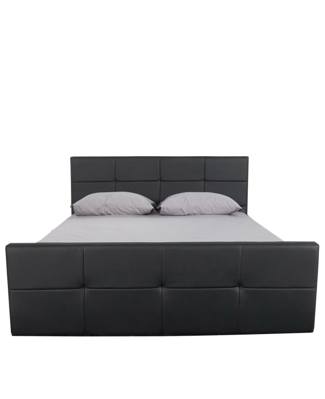 Κρεβάτι ArteLibre ANEMONE Μαύρο PU Με Αποθηκευτικό Χώρο 217x170x100cm (Στρώμα 160x200cm)
