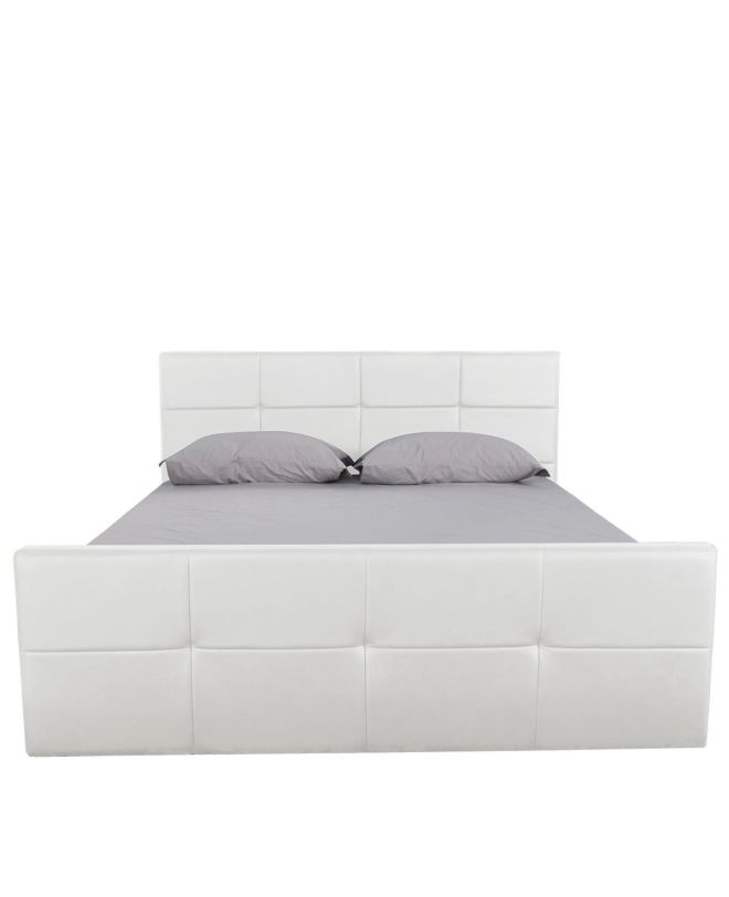 Κρεβάτι ArteLibre ANEMONE Λευκό PU Με Αποθηκευτικό Χώρο 217x170x100cm (Στρώμα 160x200cm)
